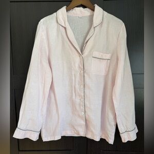 Piglet in Bed - Blush Pink Linen Pajama Shorts Set